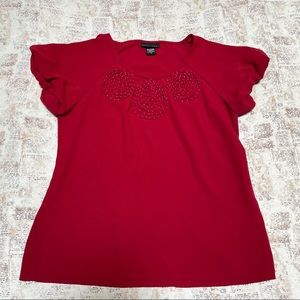 Apostrophe Red doble front blouse